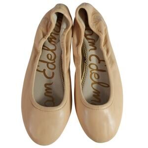Sam Edelman Women’s Nude Ballet Flats Leather Classic Slip On Shoes Size 9M
